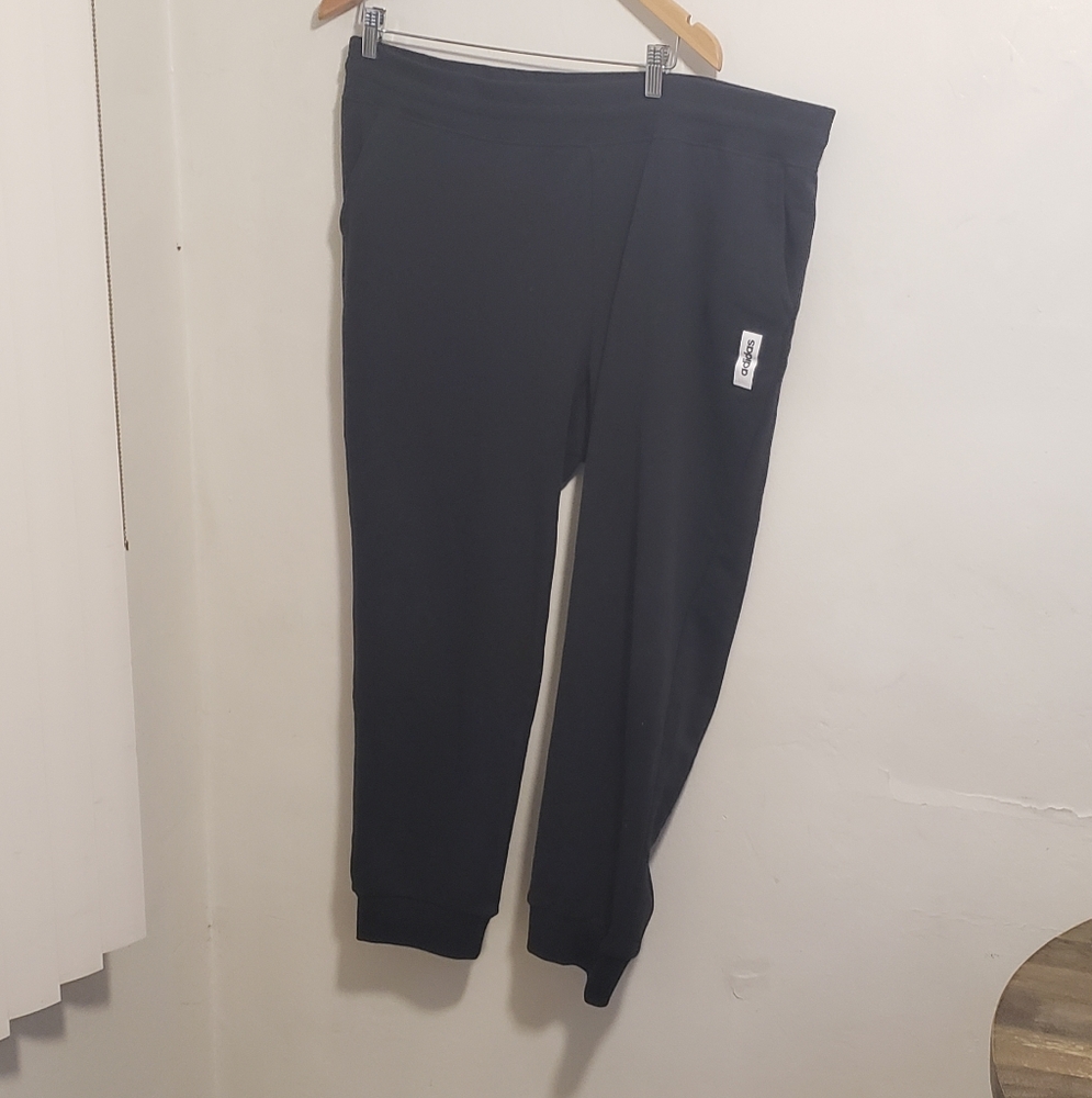 Adidas Black High Rise 2XL Jogger track pants